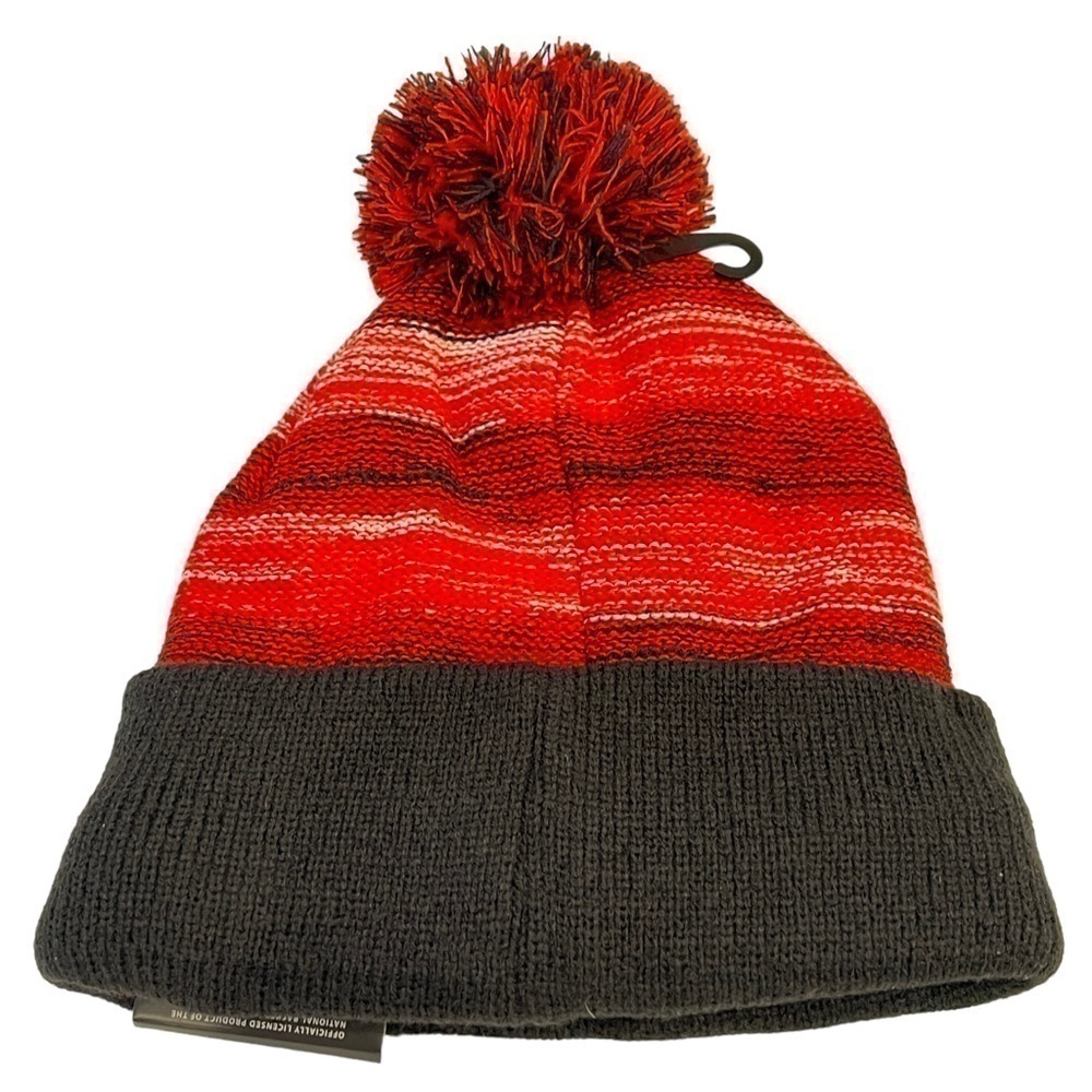Chicago‎ Bulls Beanie Black Red NBA Basketball Logo Winter Pom Cozy Unisex NEW - Picture 3 of 9